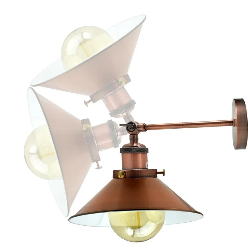 Industrie Verstellbare Wandleuchte | Retro Kegelform Wandlampe E27~3732