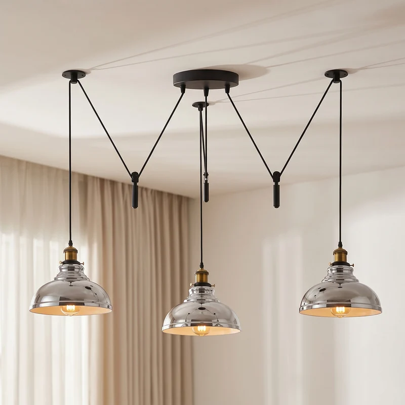 Skulpturale Pendelleuchte – Dezentrale Vintage Hängelampe Loft | Ø 29cm | E27 ~3723