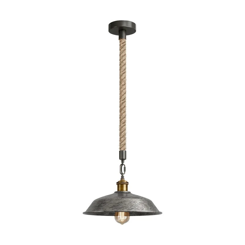 Retro Hanfseil Gastro hangeleuchten Metallkuppel E27 ~3703