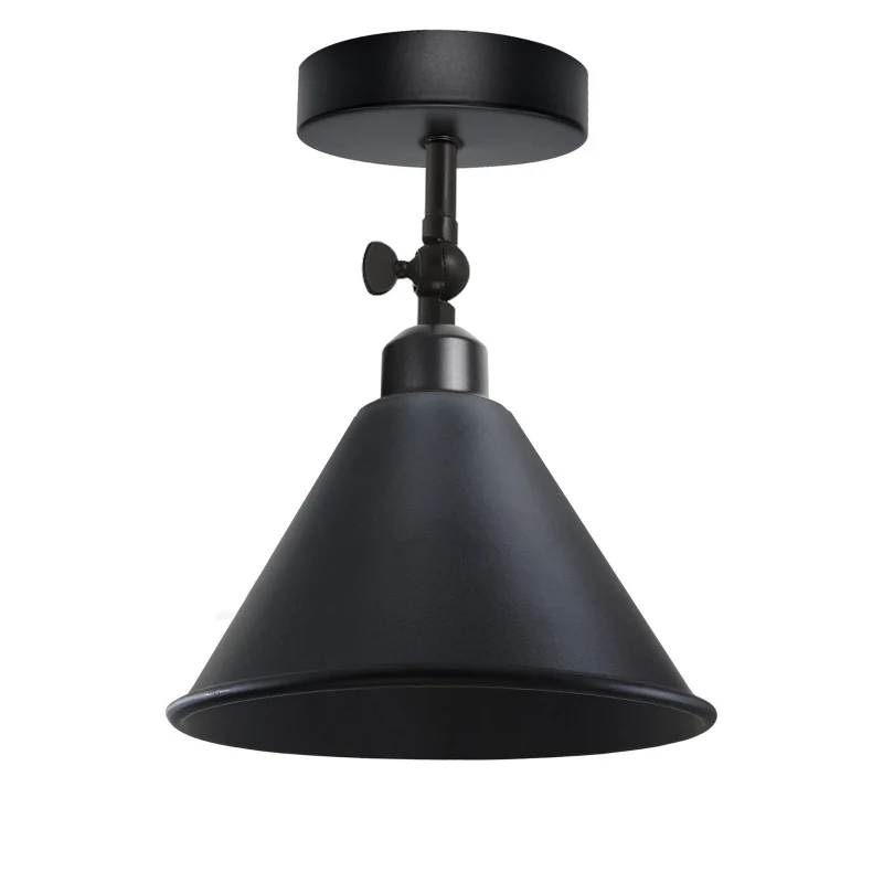 Industrial Flush Mount Deckenlampe Schwarz Retro Metall ~3727