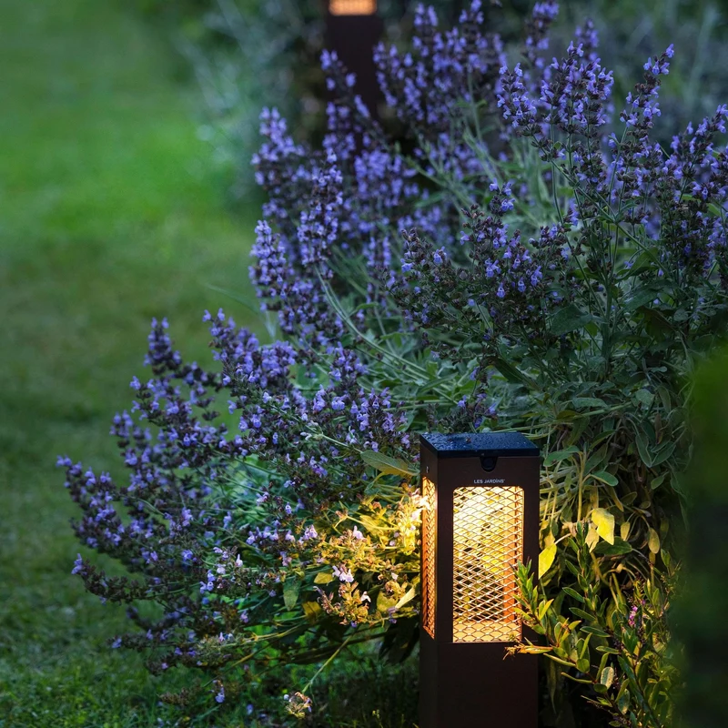 Les Jardins Solar-Wegeleuchte Tradition H 45cm Corten aus Aluminium