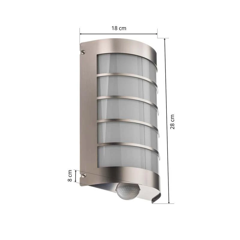 B-Ware CMD Außenwandleuchte Marco1 mit Bewegungsmelder Edelstahl Lampe IP44 18x28cm