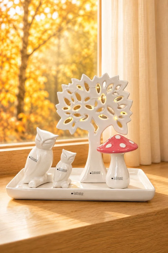 Dekoset Sendina mit Eulen Bruneta und Pilz Ponti pink