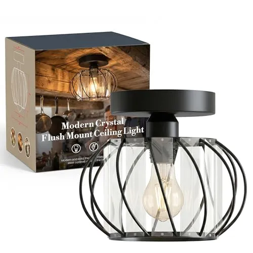 Kristall Deckenlampe E27 Vintage Käfigleuchte Wohnzimmer ~3575