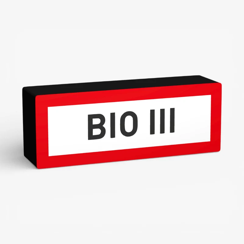 BIO III Biologische Gefahrengruppe 3 Lampe
