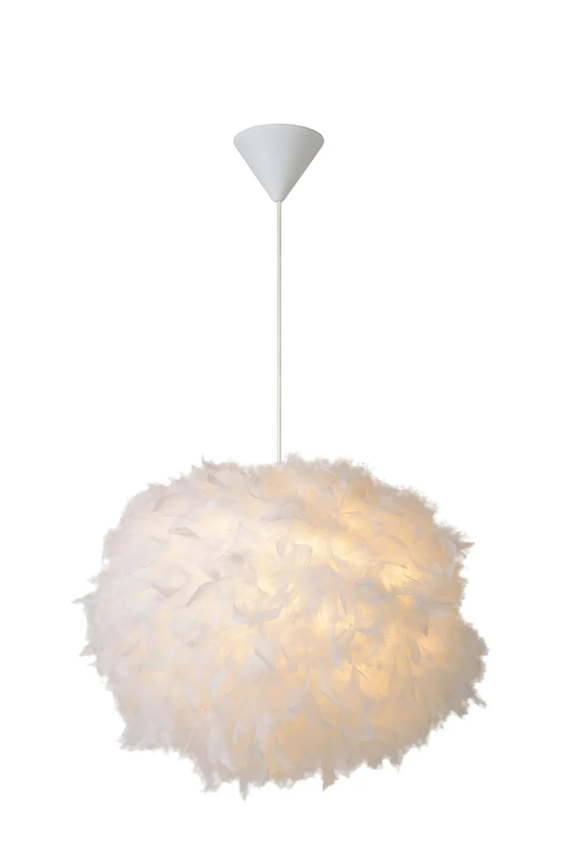 Pendelleuchte Goosy Soft Federschirm Weiß 50cm