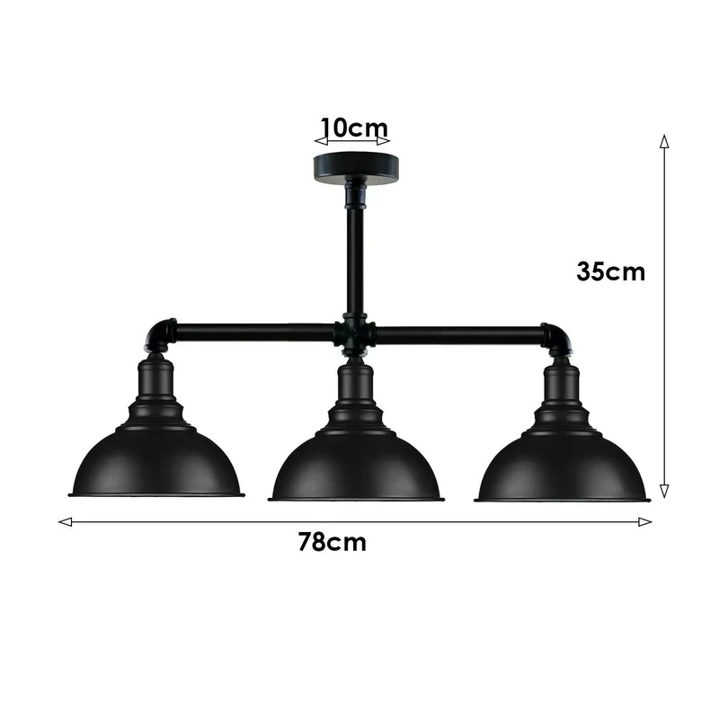 Industrie Agunnaryd Steampunk Lampe Schwarz ~3563