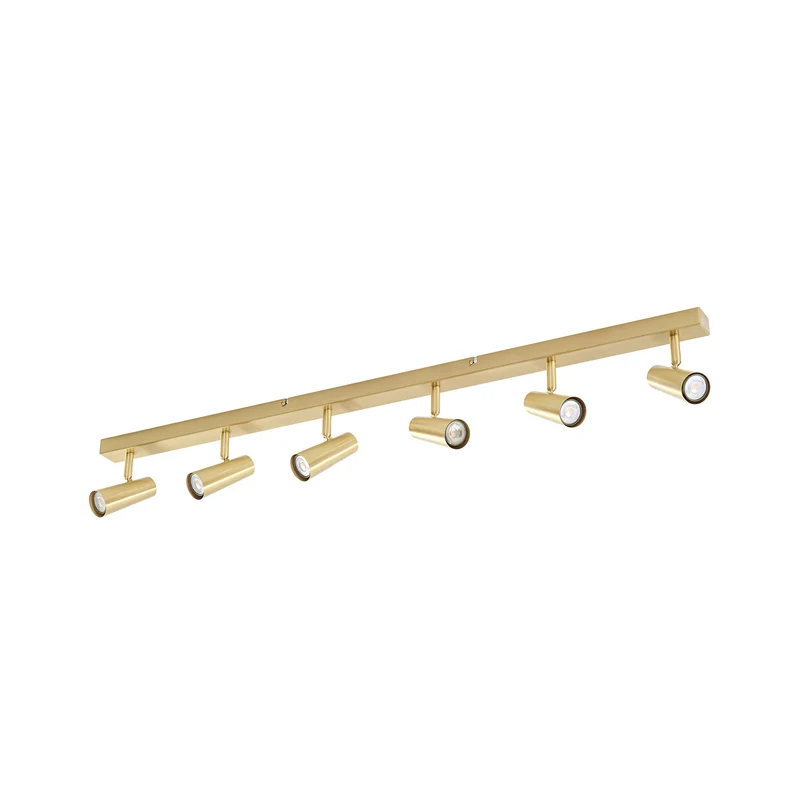 B-Ware Lindby Deckenstrahler Iluna 6-flg LED Strahler dimmbar messing 95x4,2cm Lampe