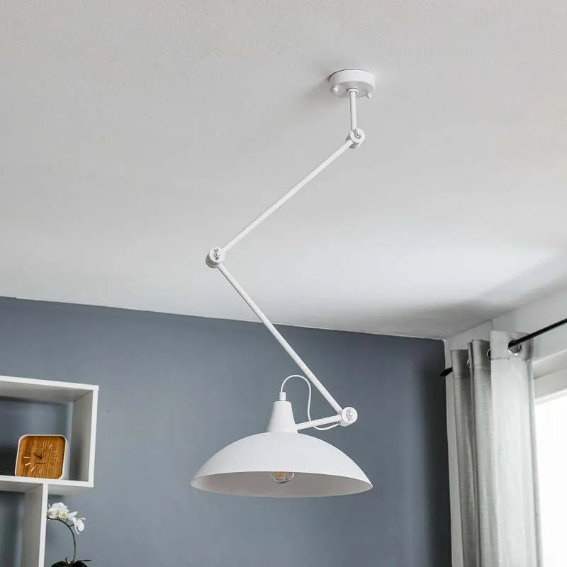 B-Ware Euluna Deckenlampe 808 LED Lampe dimmbar Höhenverstellbar weiß Ø37cm 1-flammig