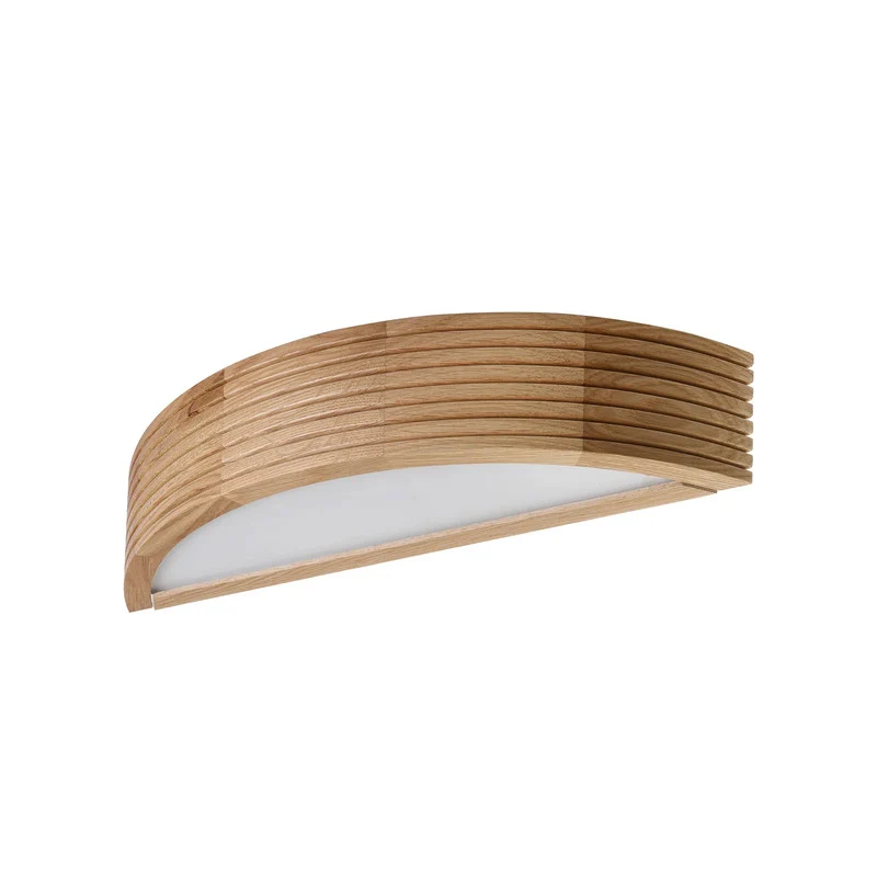 B-Ware Wandleuchte Oro Eichenholz Lampe LED dimmbar Wandlampe Glas 41cm breit weiß