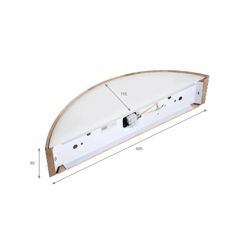 B-Ware Wandleuchte Oro Eichenholz Lampe LED dimmbar Wandlampe Glas 41cm breit weiß