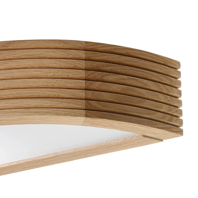 B-Ware Wandleuchte Oro Eichenholz Lampe LED dimmbar Wandlampe Glas 41cm breit weiß