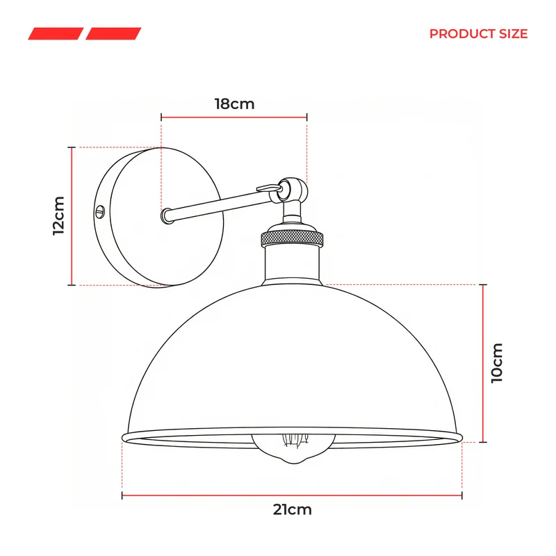 wandlampe vintage innen 180° schwenkbare Wandleuchte ~3506