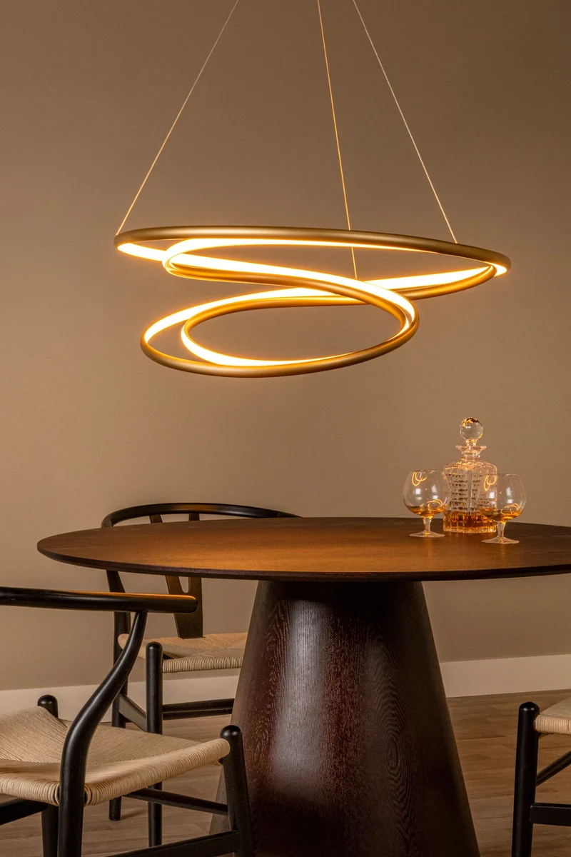 LED-Pendelleuchte Sardana dimmbar Warmweiß Messing Ø80cm