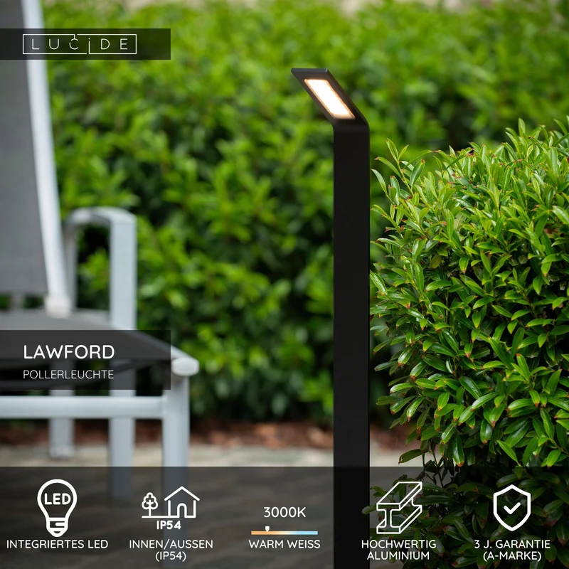 Wegeleuchte Lawford IP54 80,5cm hoch