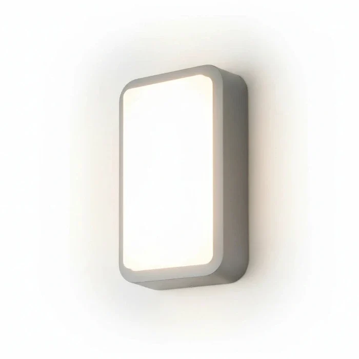 Flache LED Außenwandleuchte „Trosona“ grau – rechteckig, 12 W, IP44 | Eglo 95105