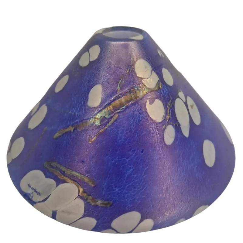 BRUCK Lampenglas Ersatzglas – handbemalter Glas-Lampenschirm in Blau