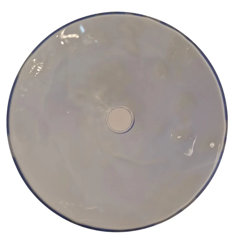BRUCK Lampenglas Ersatzglas – handbemalter Glas-Lampenschirm in Blau