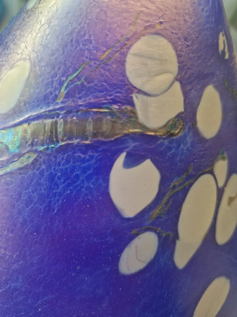 BRUCK Lampenglas Ersatzglas – handbemalter Glas-Lampenschirm in Blau