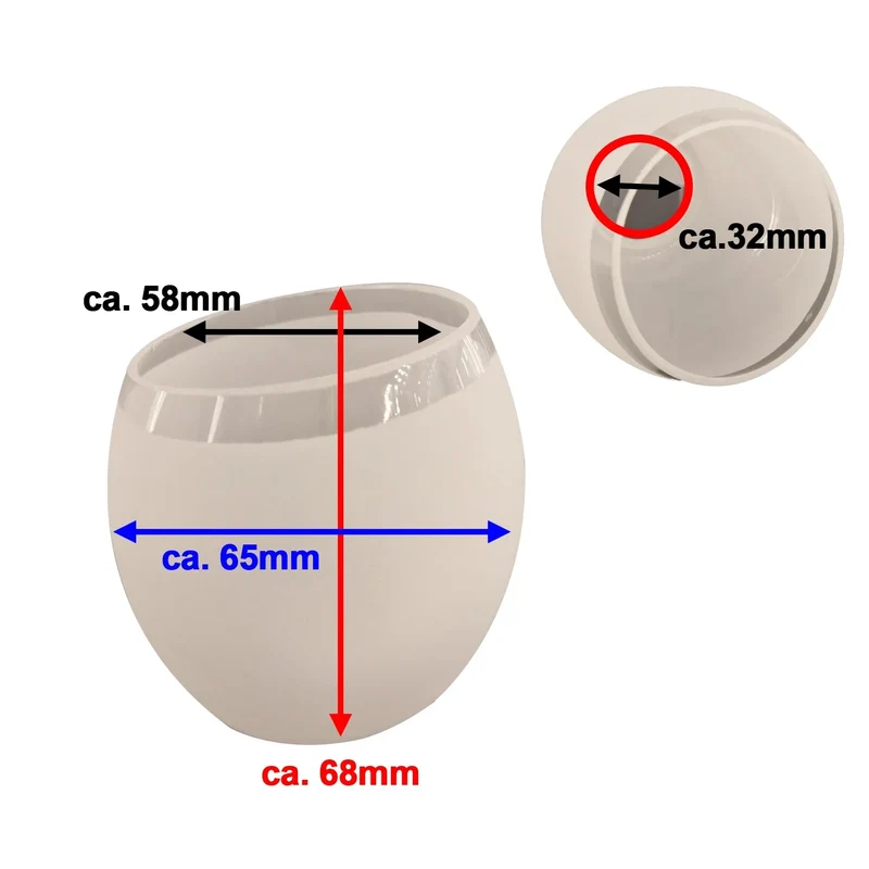 Lampenglas Ersatzglas weiß transparent milchig – Glas-Lampenschirm mit 32 mm Öffnung