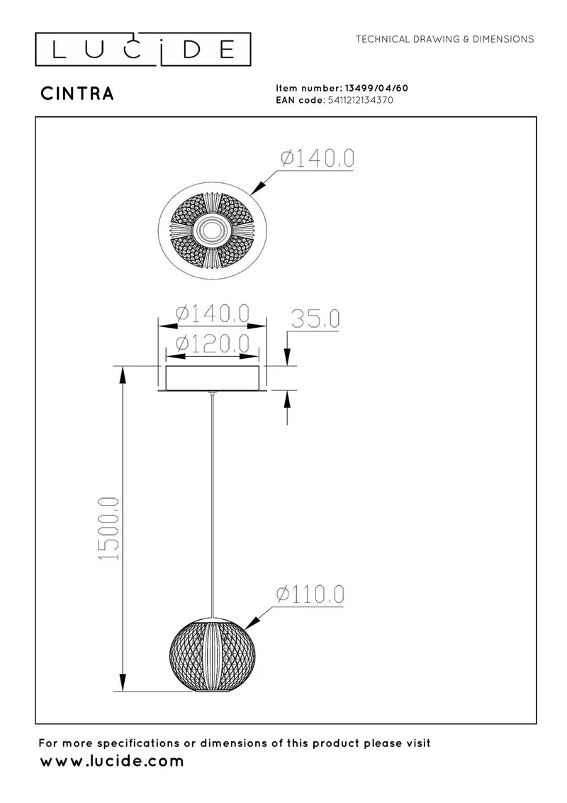 LED-Pendelleuchte Cintra 2700K Transparent, Gold