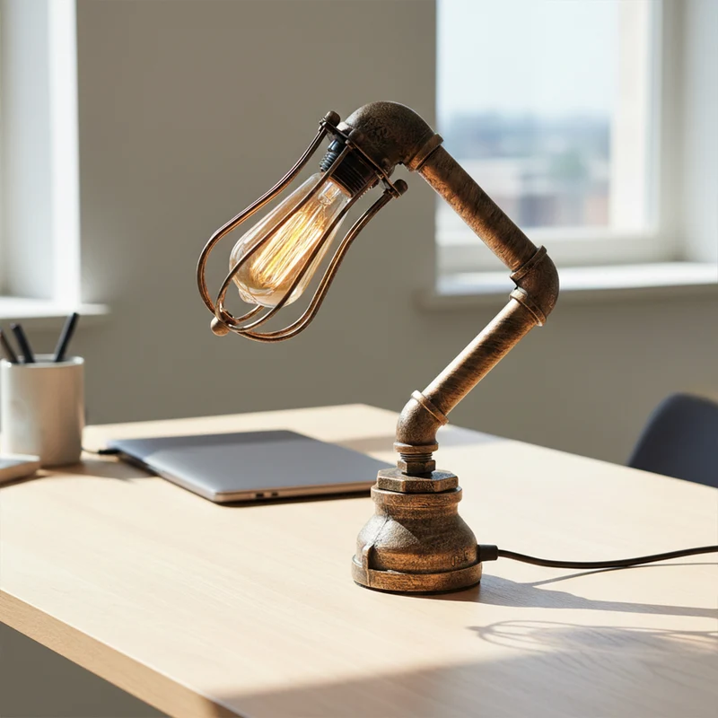 Retro Schreibtischlampe Industrial Steampunk Stil ~3503