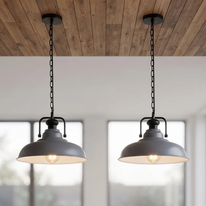 Gutsherrenleuchte mit Kette – Vintage Industrie Pendellampe | Ø32cm | E27 ~3495