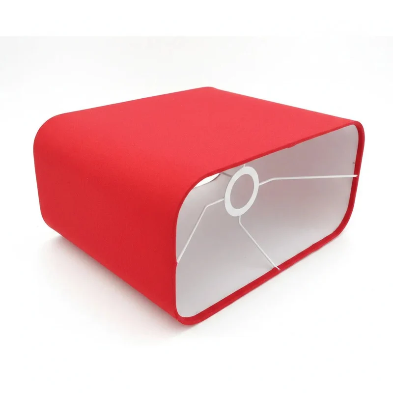 Stoff Lampenschirm rot E27 32x15 Baumwolle Oval