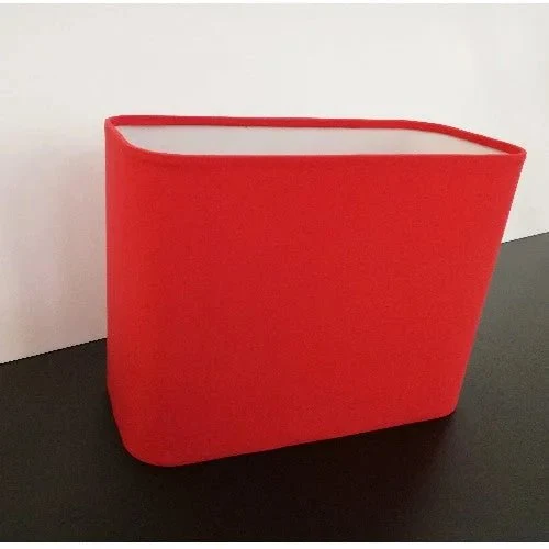 Stoff Lampenschirm rot E27 32x15 Baumwolle Oval
