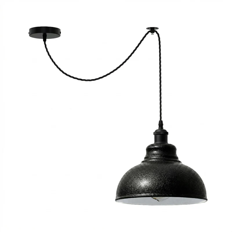 Vintage Spinnen Pendelleuchte schwarz E27 mit 2m verstellbarem Kabel | Ø 29cm ~3632