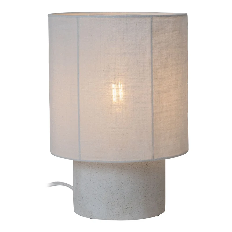 Tischlampe Tissaja Leinenschirm Ø 20cm Weiß