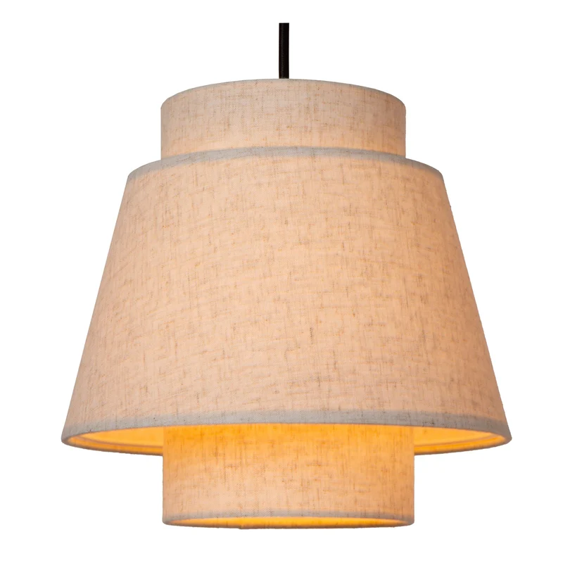 Pendelleuchte Tribute 3-flammig rund mit Stoffschirm Ø 76cm