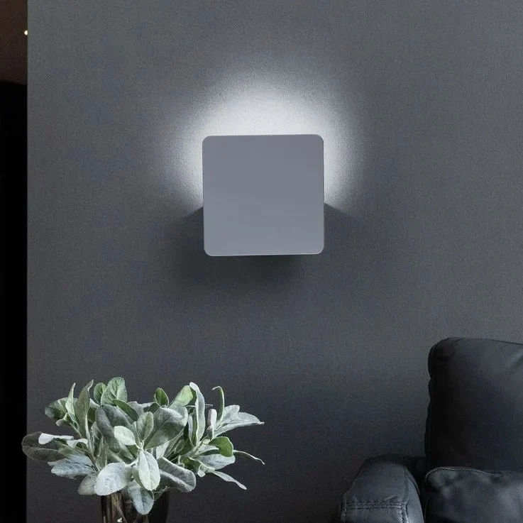 Indirekte LED Wandlampe flach eckig Aluminium