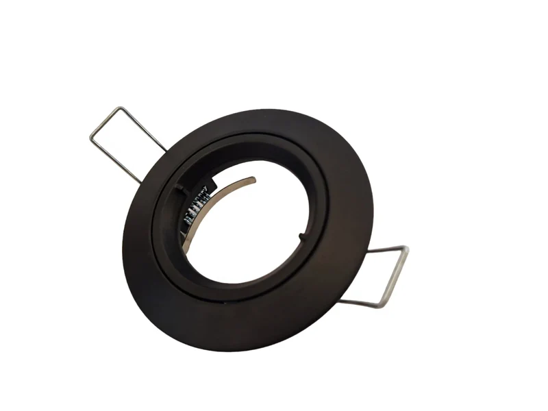 LED Einbaustrahler Rahmen schwarz matt – GU10 Einbaurahmen 70–75 mm, 230 V, Bajonettverschluss