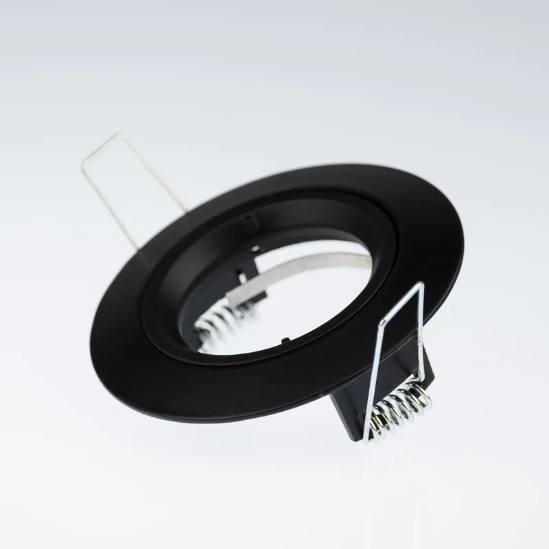 LED Einbaustrahler Rahmen schwarz matt – GU10 Einbaurahmen 70–75 mm, 230 V, Bajonettverschluss