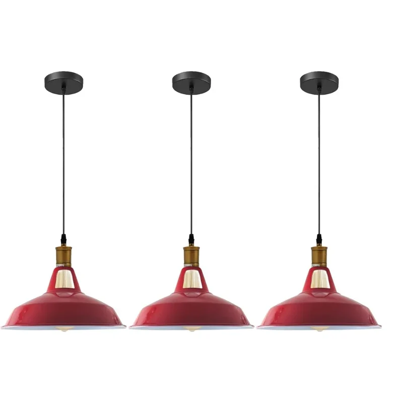 3er set Retro einzel Pendelleuchten für Billardtische ~3493