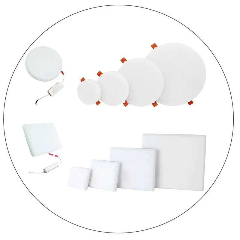 LED Ultraflaches Deckenpanel Einbau Rund & Quadratisch Kaltweiß ~3490