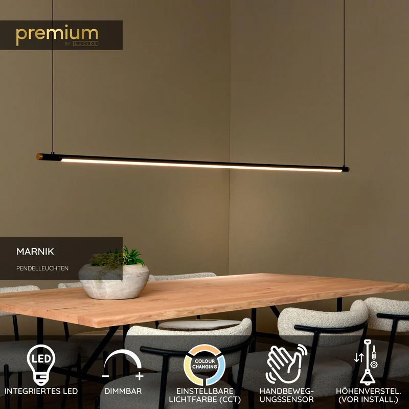 LED-Pendelleuchte Marnik mit Gestensteuerung CCT dimmbar