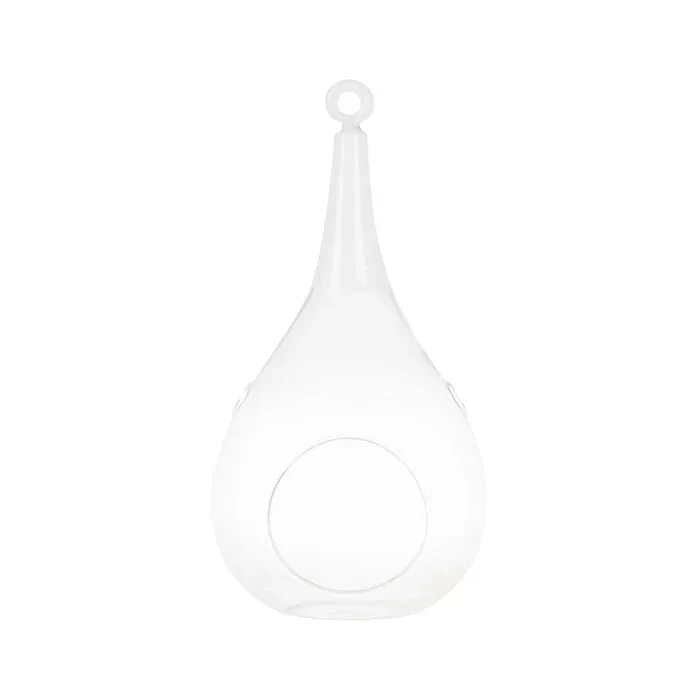 Sompex Taura Hängewindlicht Glas Weiß 23,5 cm – mundgeblasen · handbemalt · Tropfenform