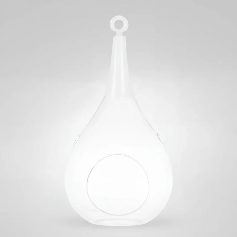 Sompex Taura Hängewindlicht Glas Weiß 23,5 cm – mundgeblasen · handbemalt · Tropfenform