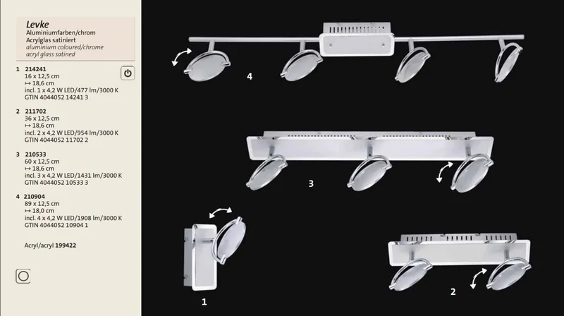 LED Wandleuchte Levke mit Schalter Aluminium matt schwenkbar warmweiß