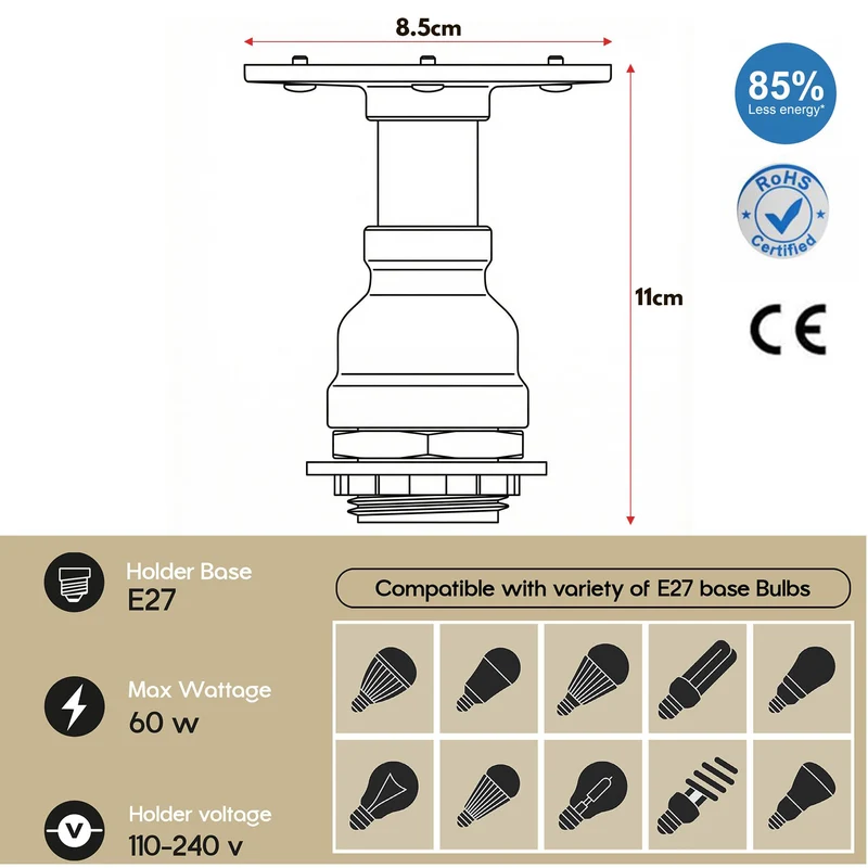 Industrie Flansch Deckenleuchte – Vintage Wasserrohr Steampunk Lampe E27 ~3653