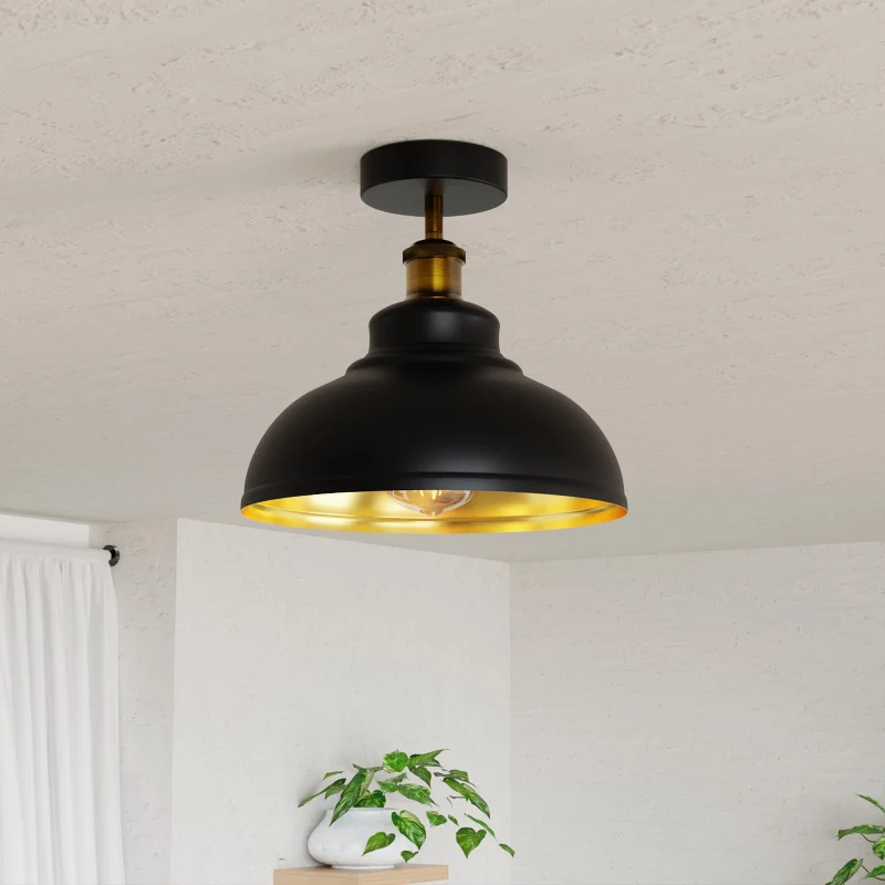 Industrie-Deckenlampe Schwarz Ø 29cm LEDSONE ~3652