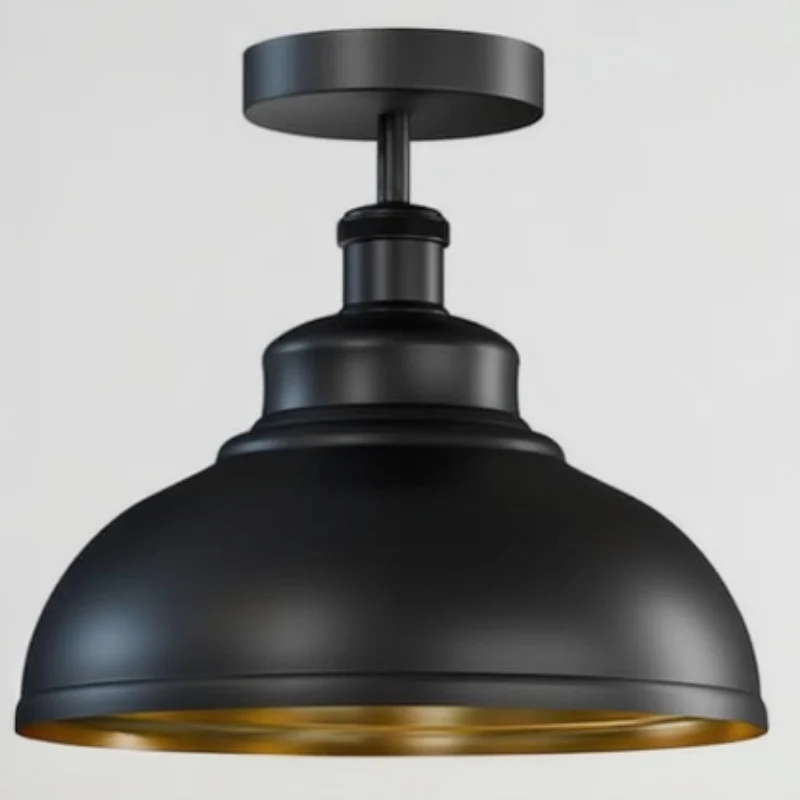 Industrie-Deckenlampe Schwarz Ø 29cm LEDSONE ~3652