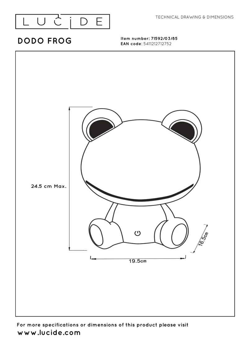 LED-Nachtlicht Dodo Frog Kinderzimmer 4000K Grün
