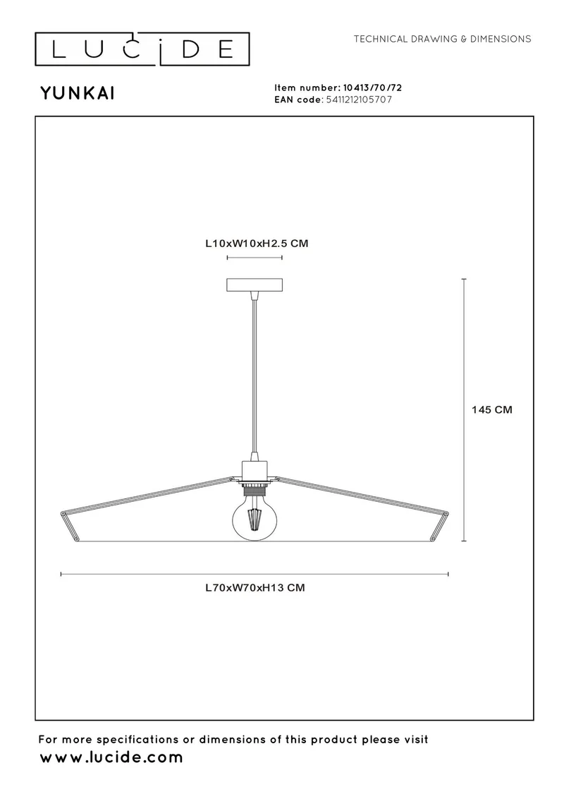 Pendelleuchte Yunkai Ø 70cm Papierschirm höhenverstellbar Natur