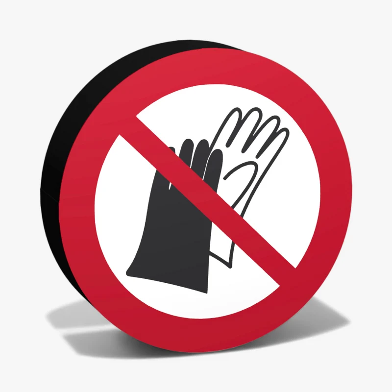 Benutzen von Handschuhen verboten Lampe