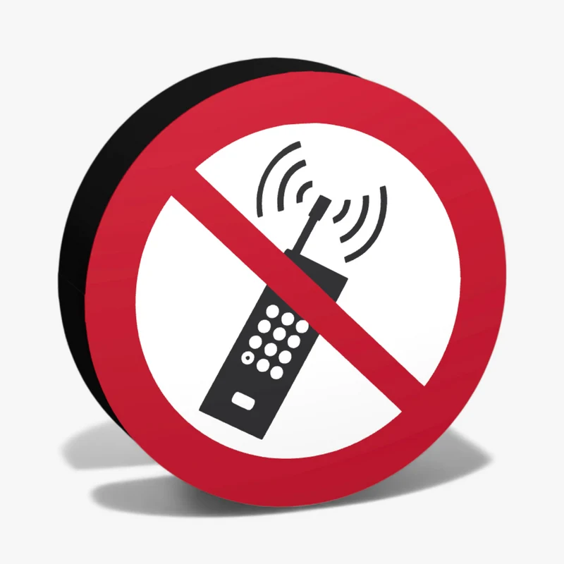 Eingeschaltete Mobiltelefone verboten Lampe