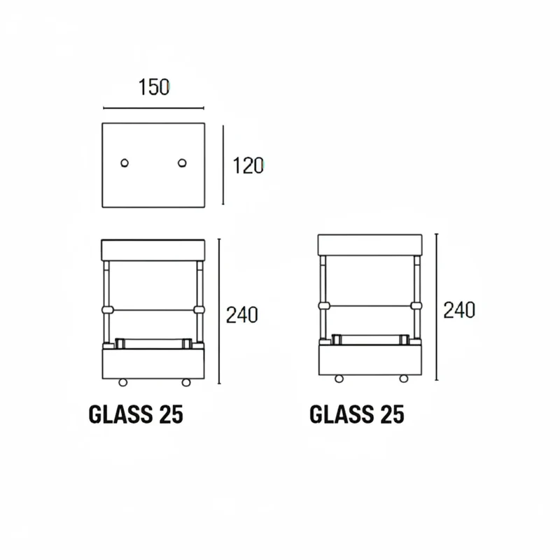 Deckenleuchte Wandleuchte Glass 25 Chrom – Ø 25 cm cm | Relco S.r.l