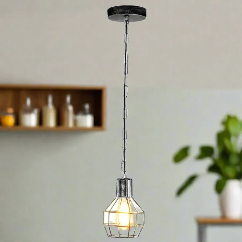 Industrial Deckenleuchte Vintage Hängelampe Metall Käfig Pendelleuchte~3467